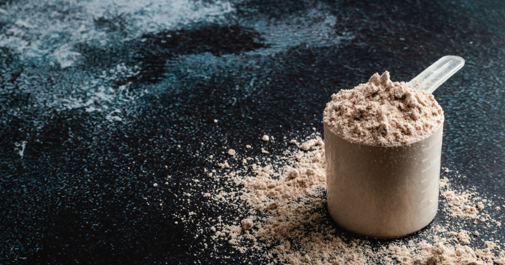 one scoop of whey protein